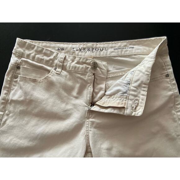 LIVERPOOL Jeans 'Michelle Capri' Creamy White Jeans sz 8/29 - Picture 4 of 14